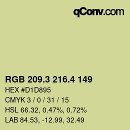 カラーコード: RGB 209.3 216.4 149 | qconv.com