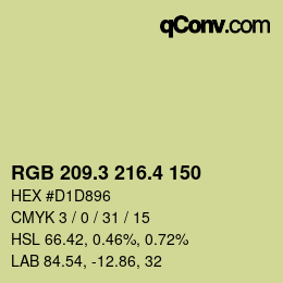 カラーコード: RGB 209.3 216.4 150 | qconv.com