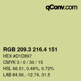 カラーコード: RGB 209.3 216.4 151 | qconv.com