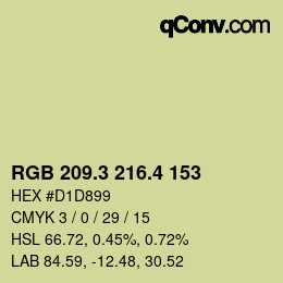 カラーコード: RGB 209.3 216.4 153 | qconv.com