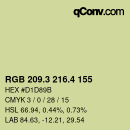 カラーコード: RGB 209.3 216.4 155 | qconv.com