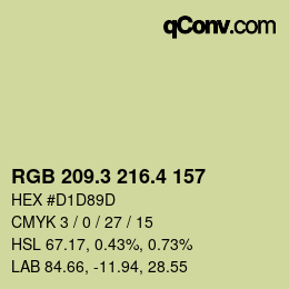 カラーコード: RGB 209.3 216.4 157 | qconv.com