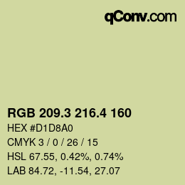カラーコード: RGB 209.3 216.4 160 | qconv.com