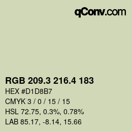 カラーコード: RGB 209.3 216.4 183 | qconv.com