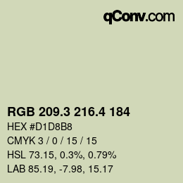 カラーコード: RGB 209.3 216.4 184 | qconv.com