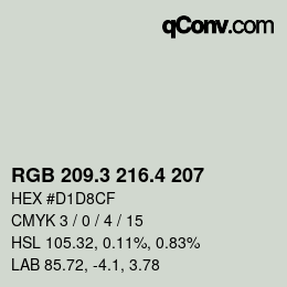 カラーコード: RGB 209.3 216.4 207 | qconv.com