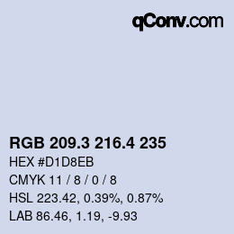 カラーコード: RGB 209.3 216.4 235 | qconv.com
