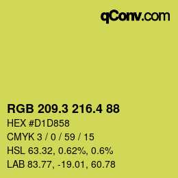 カラーコード: RGB 209.3 216.4 88 | qconv.com