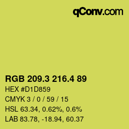 カラーコード: RGB 209.3 216.4 89 | qconv.com
