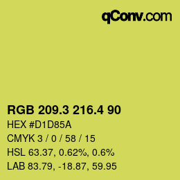 カラーコード: RGB 209.3 216.4 90 | qconv.com