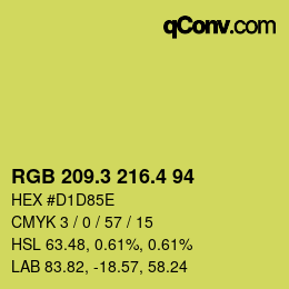 カラーコード: RGB 209.3 216.4 94 | qconv.com
