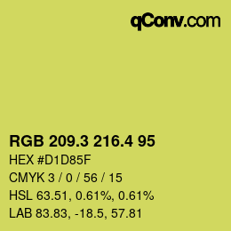 カラーコード: RGB 209.3 216.4 95 | qconv.com