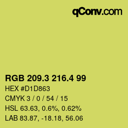カラーコード: RGB 209.3 216.4 99 | qconv.com