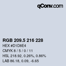 Color code: RGB 209.5 216 228 | qconv.com