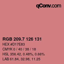 カラーコード: RGB 209.7 126 131 | qconv.com