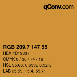 カラーコード: RGB 209.7 147 55 | qconv.com
