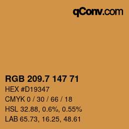 カラーコード: RGB 209.7 147 71 | qconv.com