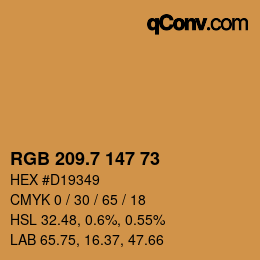 カラーコード: RGB 209.7 147 73 | qconv.com