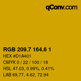 カラーコード: RGB 209.7 164.6 1 | qconv.com