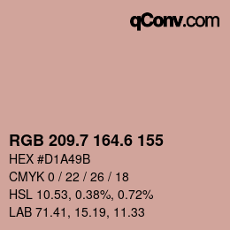 カラーコード: RGB 209.7 164.6 155 | qconv.com