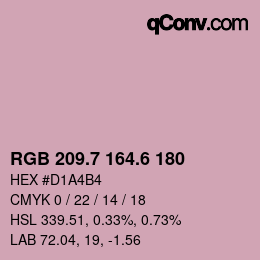 カラーコード: RGB 209.7 164.6 180 | qconv.com