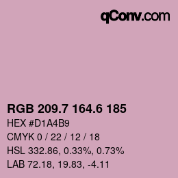 カラーコード: RGB 209.7 164.6 185 | qconv.com