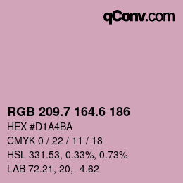 カラーコード: RGB 209.7 164.6 186 | qconv.com