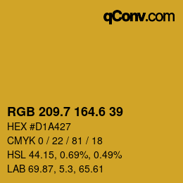 カラーコード: RGB 209.7 164.6 39 | qconv.com
