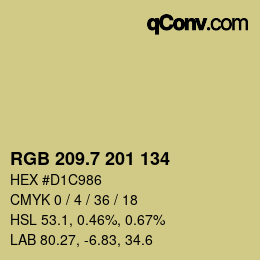 カラーコード: RGB 209.7 201 134 | qconv.com