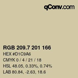 カラーコード: RGB 209.7 201 166 | qconv.com