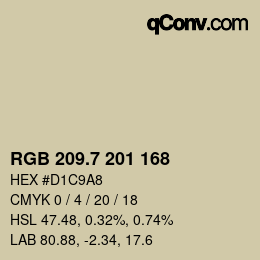 カラーコード: RGB 209.7 201 168 | qconv.com