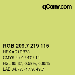 カラーコード: RGB 209.7 219 115 | qconv.com