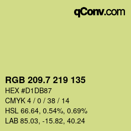カラーコード: RGB 209.7 219 135 | qconv.com