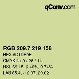 カラーコード: RGB 209.7 219 158 | qconv.com