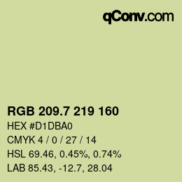 カラーコード: RGB 209.7 219 160 | qconv.com