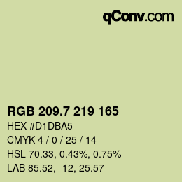 カラーコード: RGB 209.7 219 165 | qconv.com