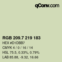 カラーコード: RGB 209.7 219 183 | qconv.com