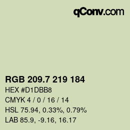 カラーコード: RGB 209.7 219 184 | qconv.com