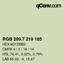 カラーコード: RGB 209.7 219 185 | qconv.com