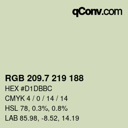 カラーコード: RGB 209.7 219 188 | qconv.com