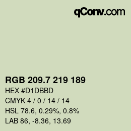 カラーコード: RGB 209.7 219 189 | qconv.com