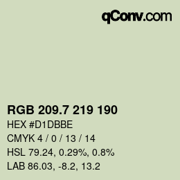 カラーコード: RGB 209.7 219 190 | qconv.com