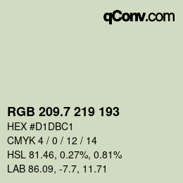 カラーコード: RGB 209.7 219 193 | qconv.com