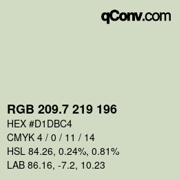 カラーコード: RGB 209.7 219 196 | qconv.com