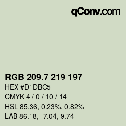 カラーコード: RGB 209.7 219 197 | qconv.com