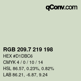カラーコード: RGB 209.7 219 198 | qconv.com