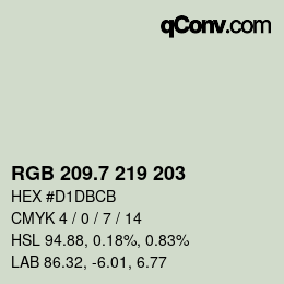 カラーコード: RGB 209.7 219 203 | qconv.com