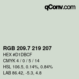 カラーコード: RGB 209.7 219 207 | qconv.com