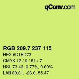 カラーコード: RGB 209.7 237 115 | qconv.com