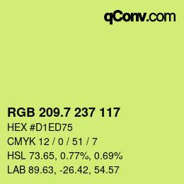 カラーコード: RGB 209.7 237 117 | qconv.com